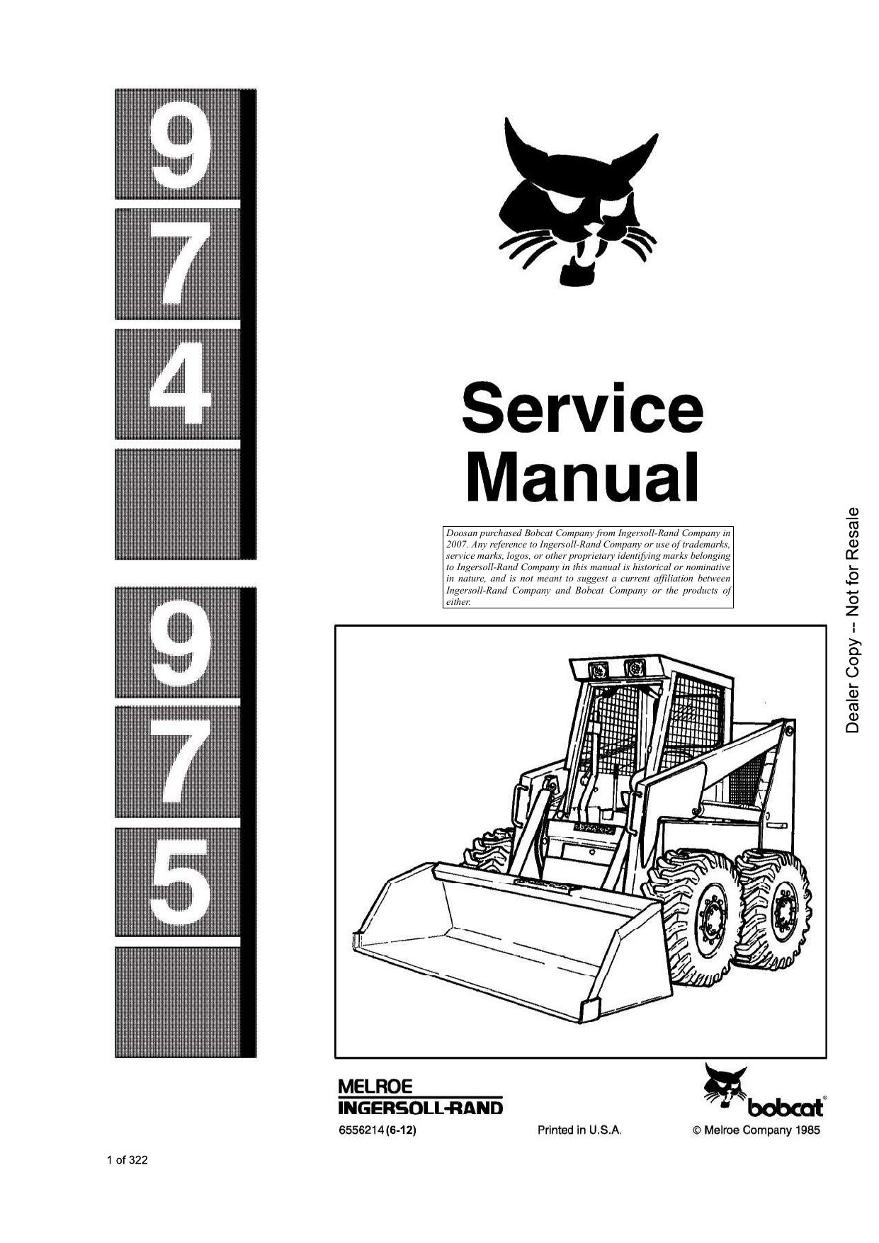 974 975 Loader Service Manual Bobcat